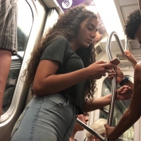 Subway cutie in jeans