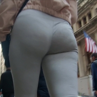 Grey leggings booty and thong line