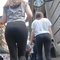 Two hot friends in leggings