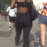Ebony booty in flared leggings
