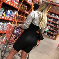 Fat booty blonde at Home Depot