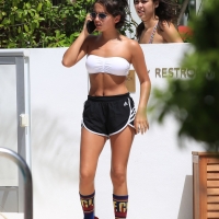 Isabela Moner-Merced paparazzi beach and bikini photos isabela-moner-in-bikini-top-arriving-at-a-pool-in-miami-06-23-2017-1.jpg