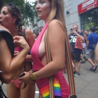 Hot candid pride babe showing side bobs and cheeks in little pink shorts MJ396 Sideboob and Hungry Ass.mp4-2021-12-20-15h24m13s945.jpg