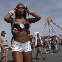 EDC Latina in white shorts