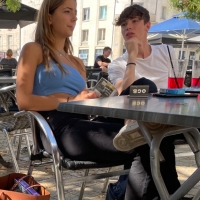 Beautiful candid girl smoking in a blue top with no bra by the looks 0D46E5C3-4D25-4907-9E8D-83A974C384B4.jpeg.074276473013b05245da7c1b2aa415f3.jpeg