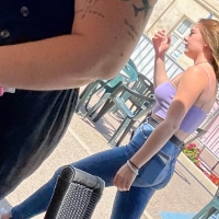 Hot candid babe with great tits showing cleavage in a tiny purple top CA4D48C2-6C0D-4C0F-8703-D115B31BD716.jpeg.34bfc8b6b23c40132f8e67f5ecd7fd64.jpeg