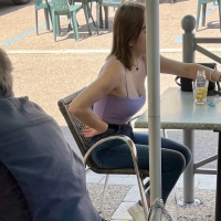 Hot candid babe with great tits showing cleavage in a tiny purple top F41B18A2-98FB-49D8-95D7-10CAE96E5440.jpeg.0c4c385bed2d5d820175bbe79204261e.jpeg