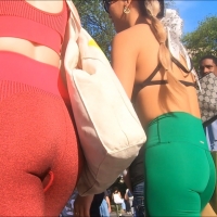 Christmas green and red candid spandex blonde and Asian hotties in shorts and leggings Screenshot (1968).jpg